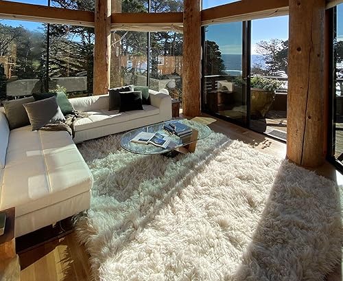 The Best Flokati Rug Made  Alfombra flokati ultra afelpada de 7 x 10 pulgadas  Pelo de lana gruesa de 4.5 pulgadas  Flokati griego  Excelente