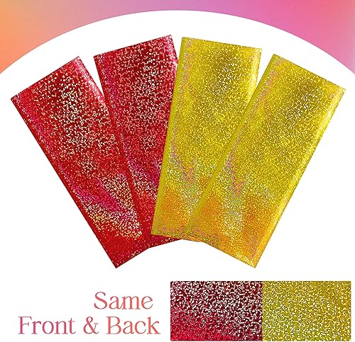 Miniatura 9 de Mantel láser de carnaval rojo y dorado de 40 x 108 pulgadas, mantel holográfico brillante de Navidad, fiesta de cumpleaños, graduación, suministros