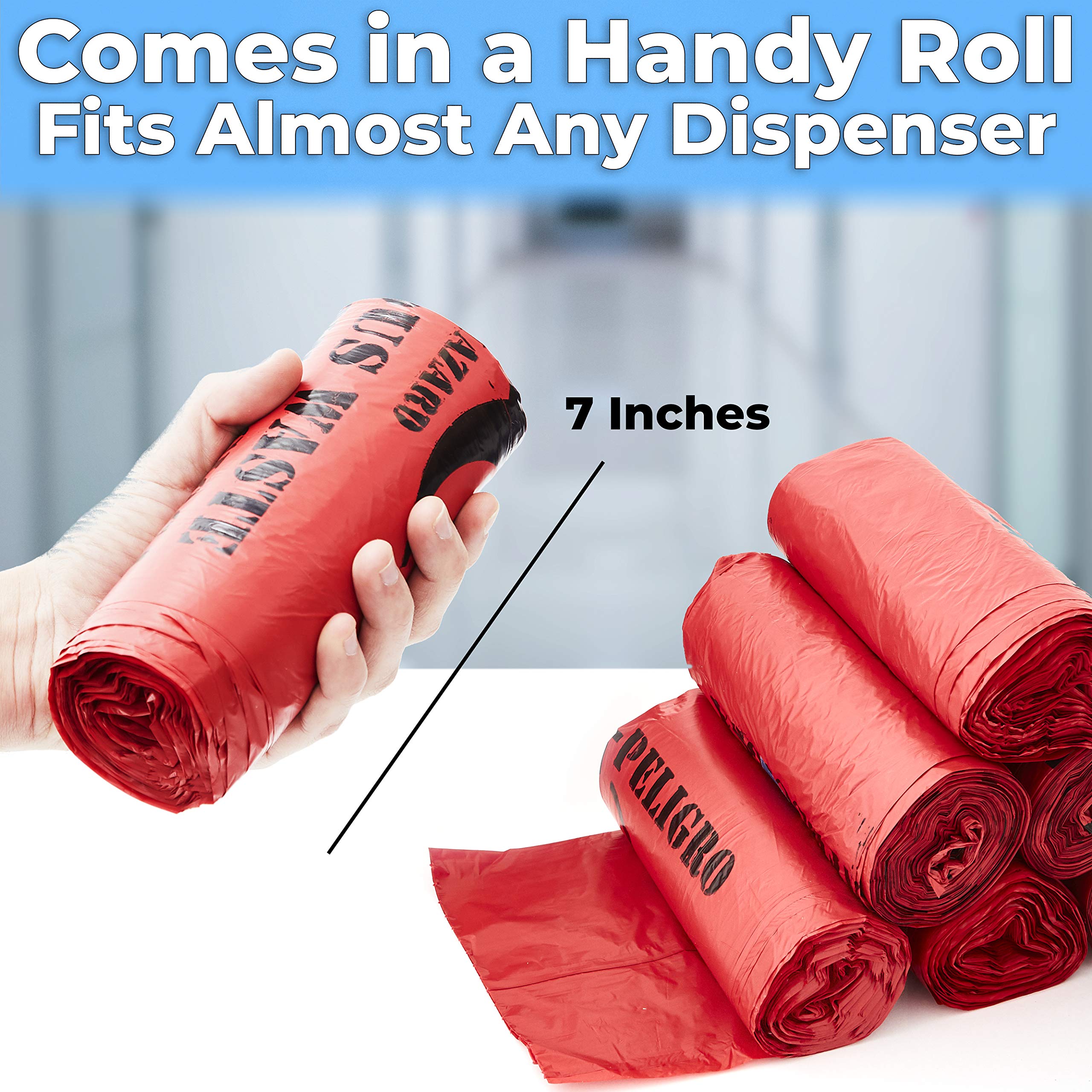 No Leak, Hospital Grade Biohazard Waste Bags 100 Pk. 10 Gallon, 24" Red