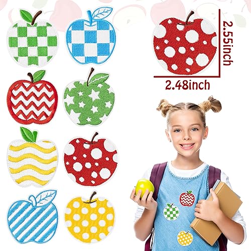 Miniatura 2 de Kirako 9 parches para planchar para el regreso a clases, lápiz ABC colorido Apple School Bus Coser Reparación Bordado Apliques DIY Manualidades