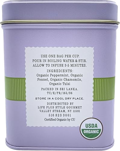 Miniatura 2 de Secret Garden Organic Sleep Blend - Té de hierbas  50 paquetes  Bolsitas de té de manzanilla, menta, hinojo y tulsi  Certificado USDA 100% orgánico