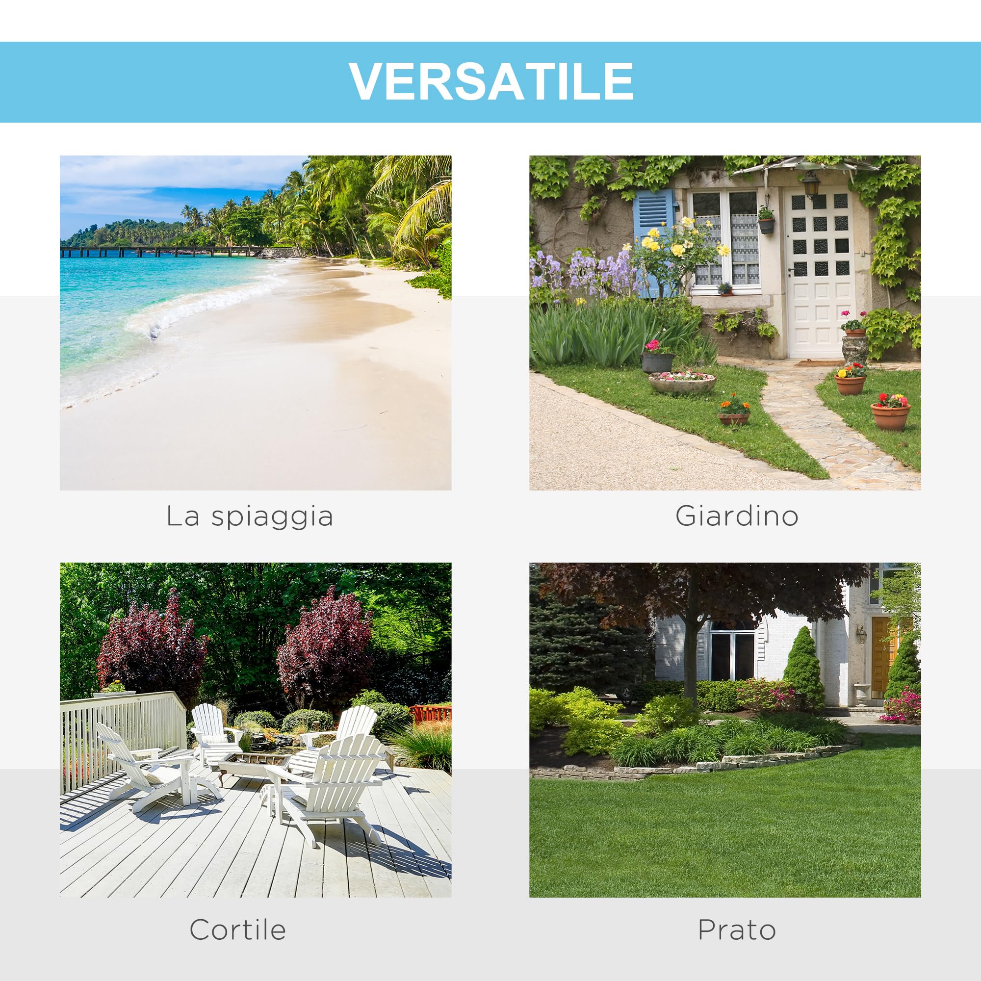 Outsunny Tenda da Spiaggia con Finestre Richiudibili e Porta a Cerniera, 220x173x120 cm