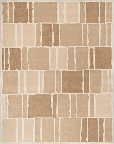 Miniatura 7 de Martha Stewart Collection by SAFAVIEH MSR4559A - Alfombra hecha a mano de lana de 4 x 6 pies, color camello/marfil