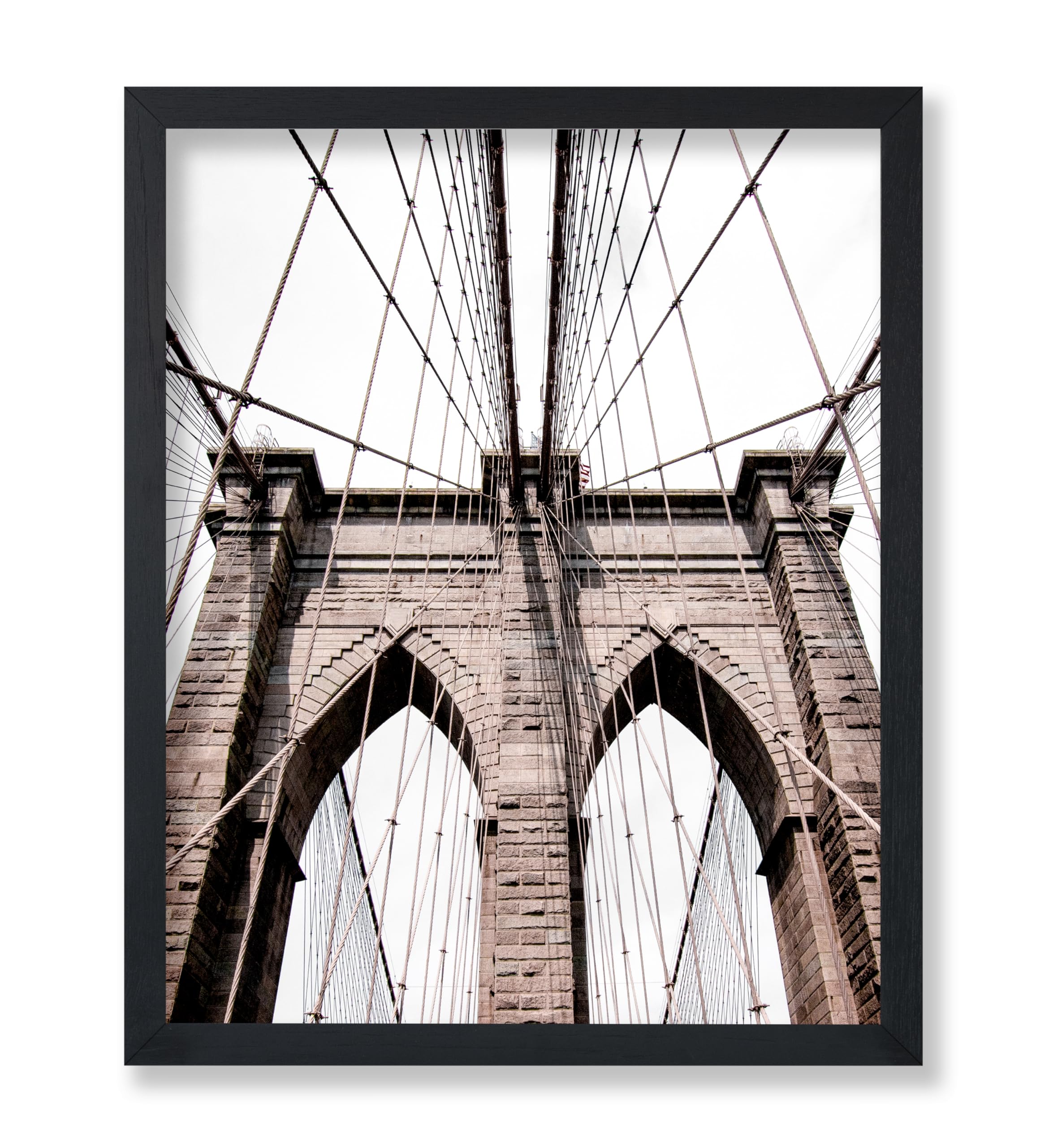 Poster Master Brooklyn Bridge Poster - New York City Print - Photography Art - Architecture Artwork - Bridge Artwork - Modern Design - Great Living Room or Office Wall Decor - 8x10 UNFRAMED