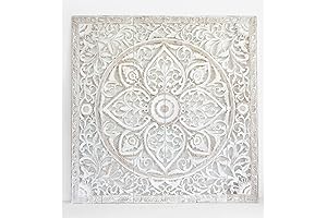 California King Headboards Wall Mount, Wood Carve Boho Home Decoration