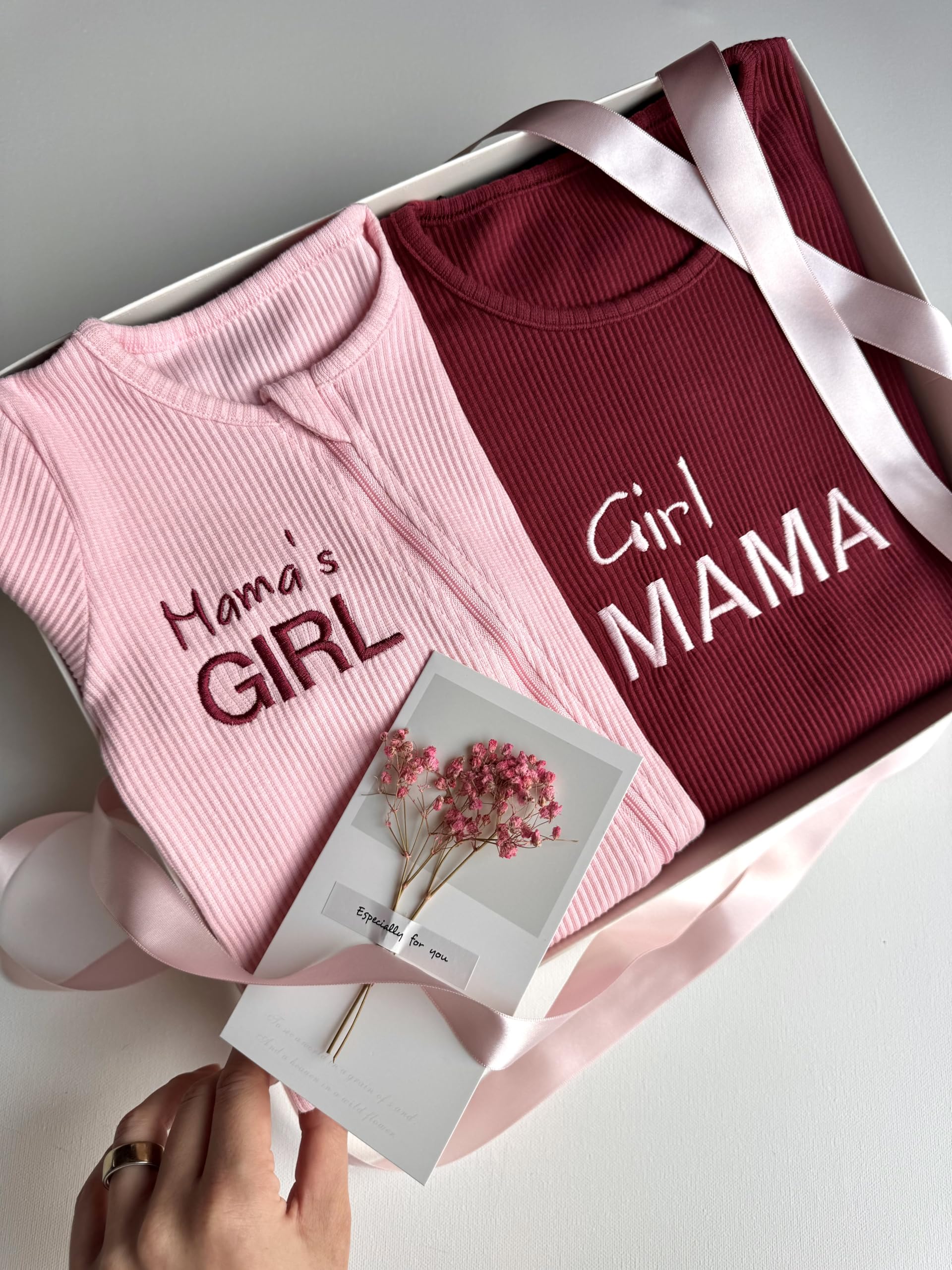 Personalised Baby Gift Set with Box or Without for Baby Boy or Baby Girl, Perfect for Baby Shower Gifts & Mother's Day with Gift Message Card Ready to Gift (Style 3 + Adult M, 3-6 Months)