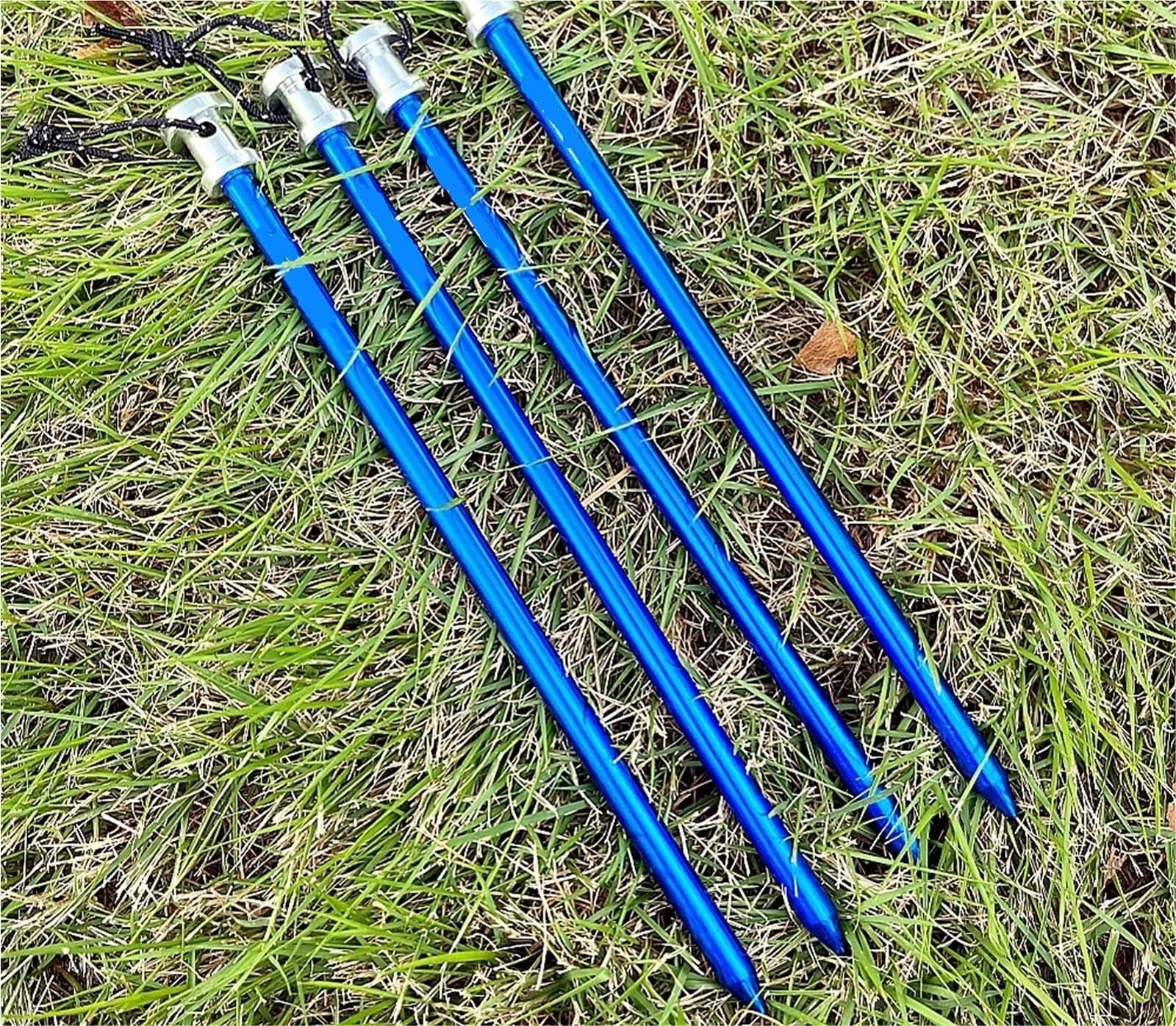 Picchetti da Tenda con Ganci 4 picchetti da Campeggio in Alluminio da 23 cm, picchetti da Terra Resistenti, teloni for amache, tendalini, Chiodi for Tende