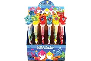 Bebe Finn Birthday Decorations - TINYMILLS Shark Family 24 pcs Stackable Crayons