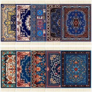 Preboun 10 Pcs Coasters for Drinks Carpet Coasters Fabric Oriental Table Cupholders Persian Moroccan Style Decor Mini Vintage Rug Carpet Drink Mats for Coffee Table Kitchen Bar Decor(Classic)