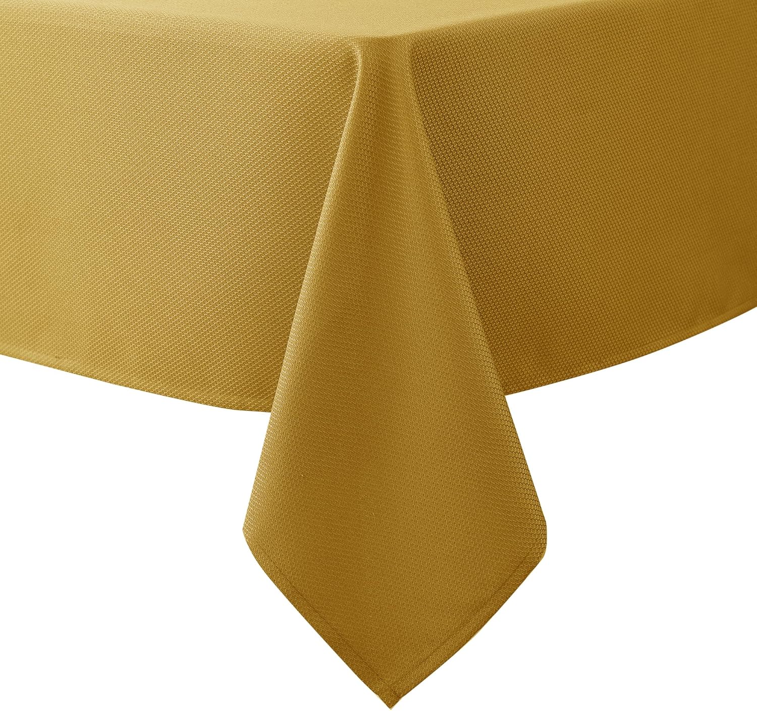 Biscaynebay Textured Fabric Tablecloths 60 X 84 Inches Rectangular, Gold Water