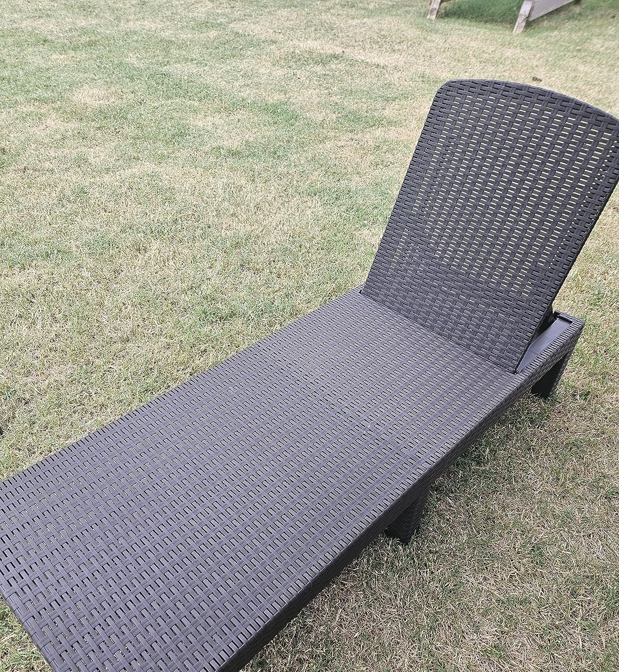 Lot de 2 Bain de Soleil Pliant avec Coussin,Chaise Longue Pliable Exterieur,Positions reglables,Durable et Facile a Nettoyer (Lot de 2 avec Coussin)