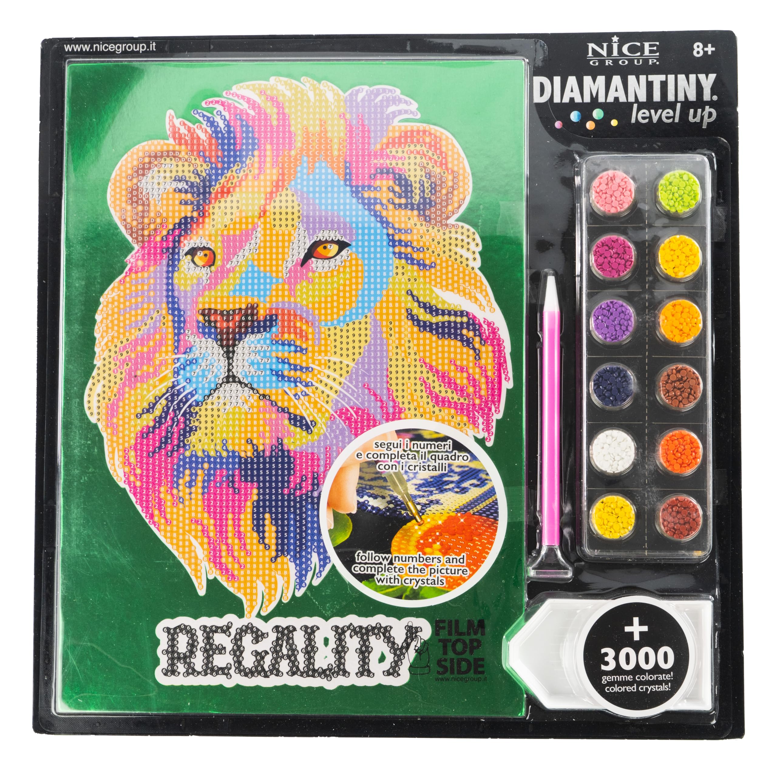 DIAMANTINY Level Up - Pop - Nice Group Creative Art, Diamond Painting Kit, Create Lion Mosaic
