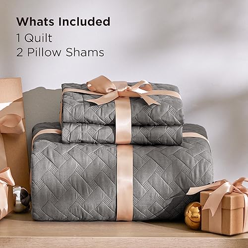 Miniatura 7 de Bedsure Colchas de tamaño individual – Colchas ligeras de tamaño individual con patrón de tejido de cesta, ropa de cama suave, colcha de edredón