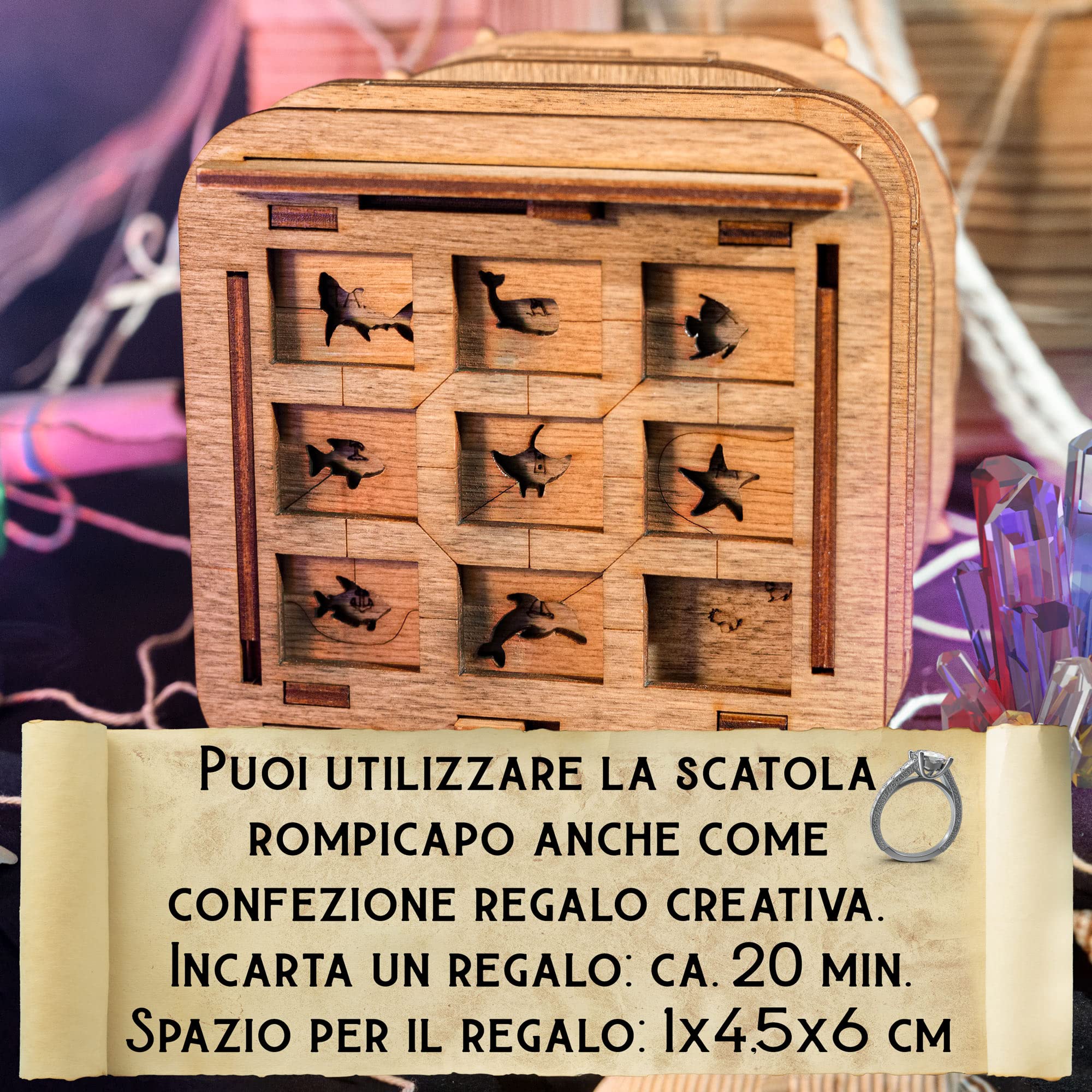 iDventure Cluebox - Davy Jones Locker - Escape Room gioco in legno - Scatola rompicapo a Labirinto - Scatola regalo - regalo fidanzato - puzzle 3D - iq puzzle rompicapo - regalo per lui