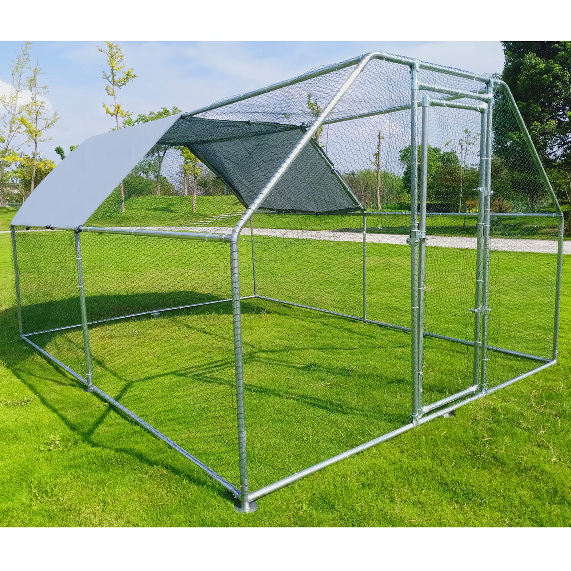 Buy Hiwokk 1.25'' Tube Large Metal Chicken Coop Walkin Poultry Cage
