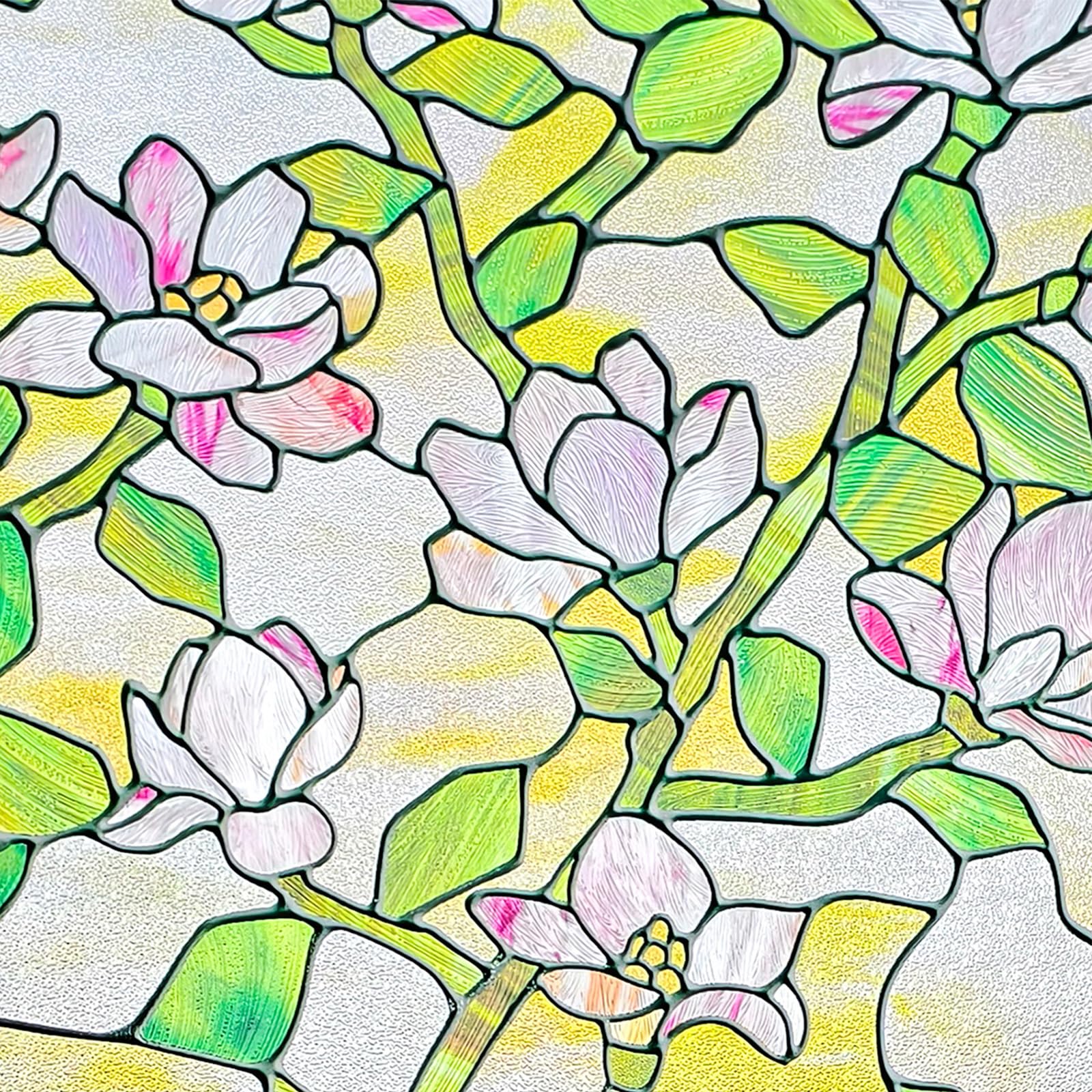 Stained Glass Window Film Privacy for Glass Windows Window Privacy Film UV Blocking Static Cling for Home Kitchen Office Bathroom,Ella's dream 44X120CM - Image 2