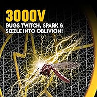 Vista 4 de DEVOGUE Paquete de 2 matamoscas eléctrico, matamoscas y insectos, funciona con pilas, matamoscas para interiores y exteriores, para control