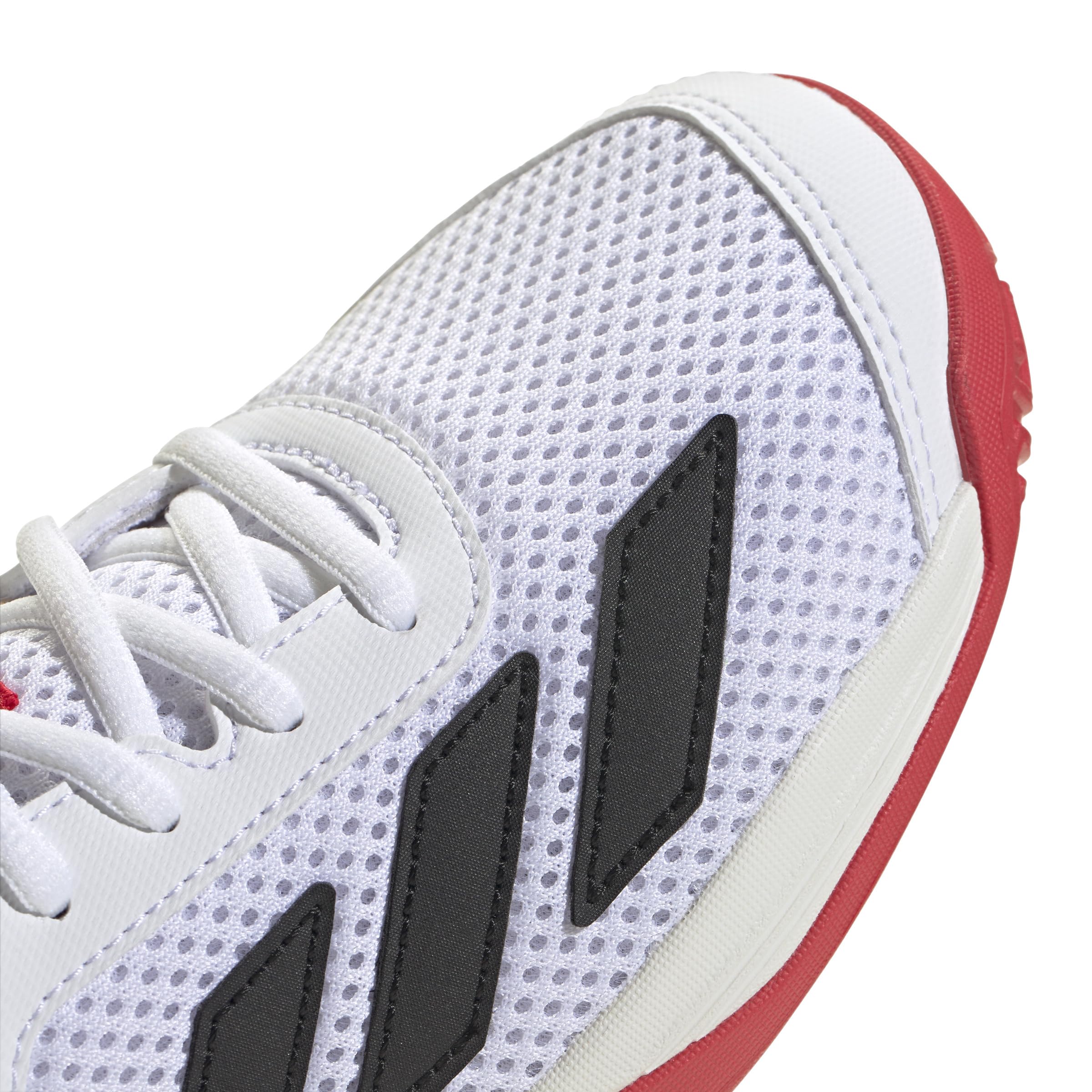adidas Uniseks - dzieci Courtflash Kids Tennis Shoes, Cloud White/Core Black/Lucid Red, 38 EU