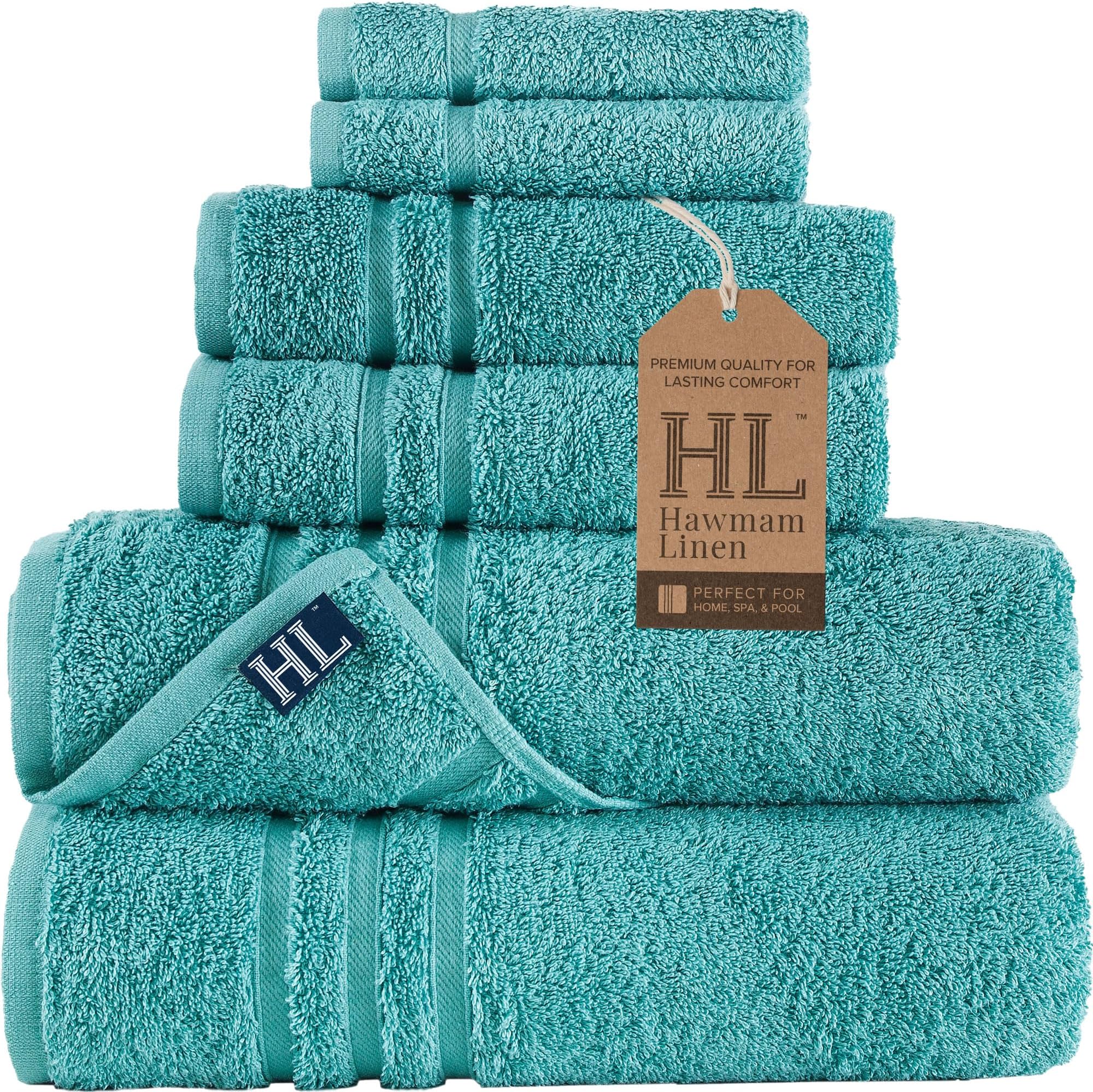 Hammam Linen Bath Towels Alanya Collections (Green Water)