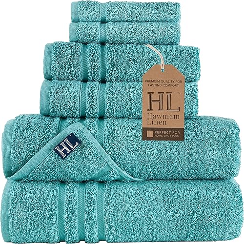 Miniatura 29 de Hawmam Linen - Paquete de 4 toallas de baño blancas de 27 x 54 pulgadas, 100% algodón turco, suaves, ligeras y altamente absorbentes, toallas