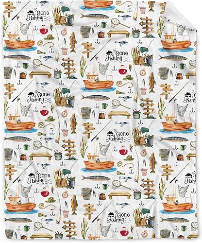 Miniatura 1 de Buyyet Manta de pesca para bebé, regalos de cazador de peces para niños y niñas, bonitos regalos de pesca para los amantes de la pesca, manta de