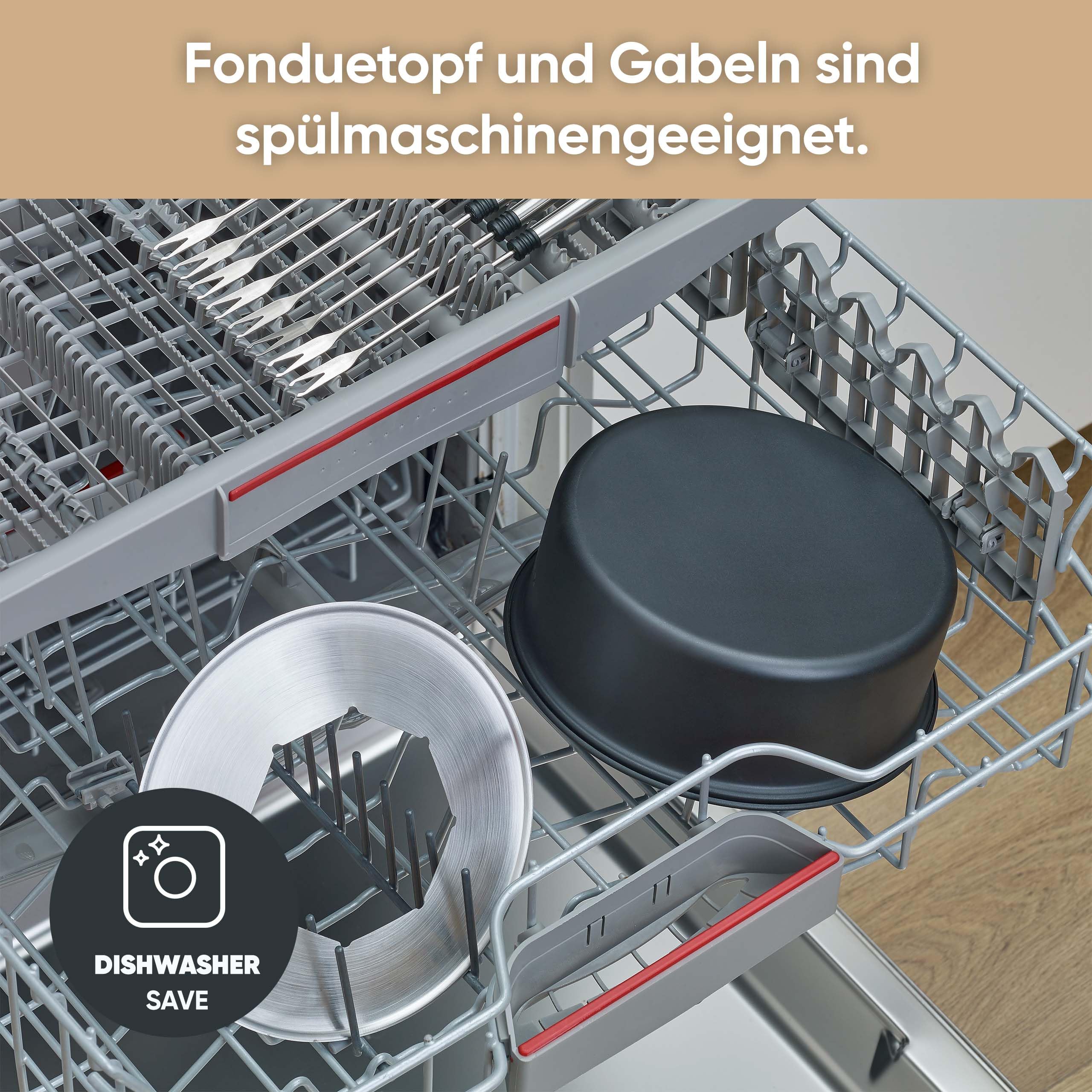 SEVERIN Raclette-Fondue-Kombination für 8 Personen, 2-in-1 Raclette Grill mit Grillplatte & Fondue-Set, Antihaftbeschichtung, inkl. 8 Pfännchen, Schabern & Fondue-Gabeln, spülmaschinengeeignet, RG2347
