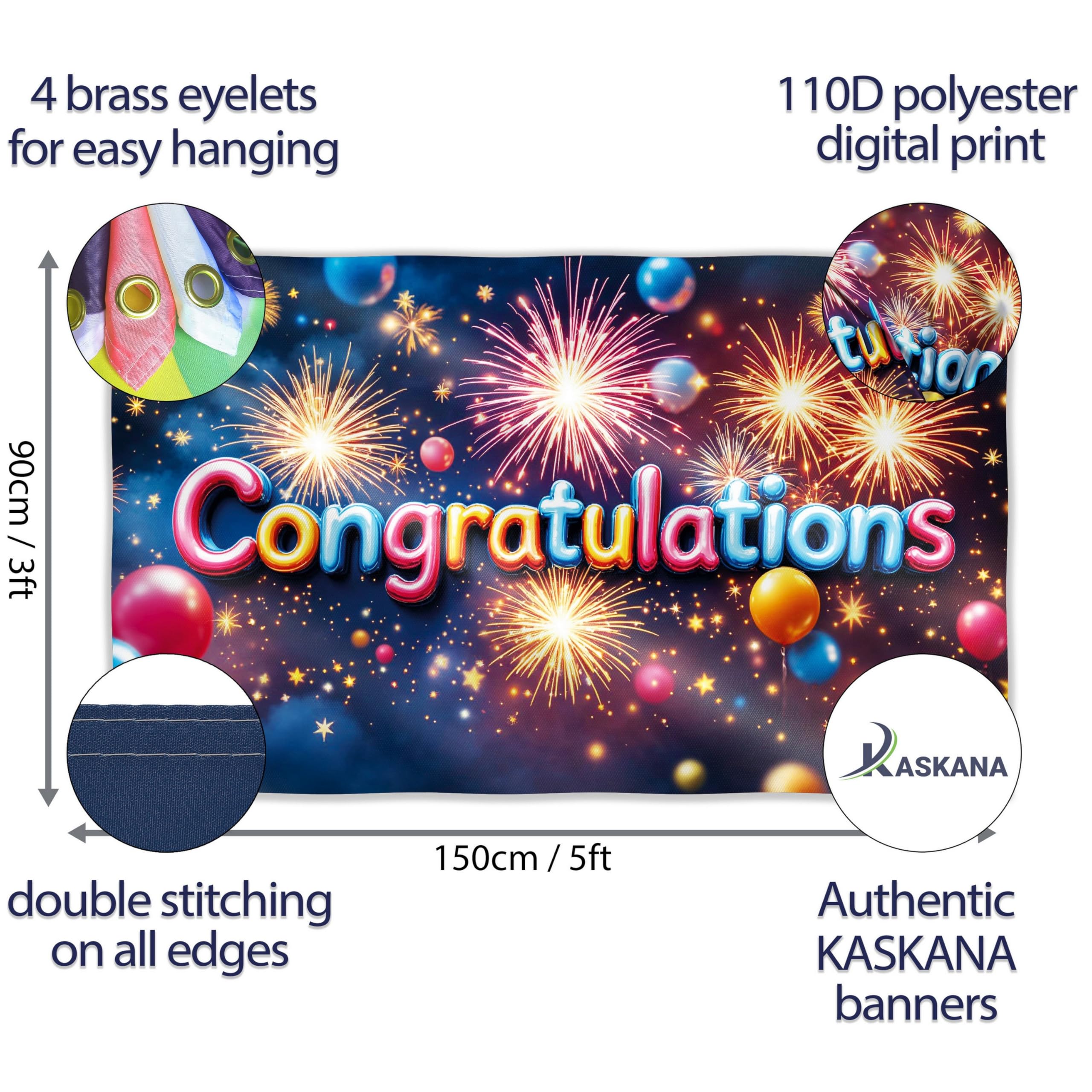 Congratulations Banner for Prom - Congratulations Decorations - Well Done - We Are So Proud of You - 5x3ft - Image 2