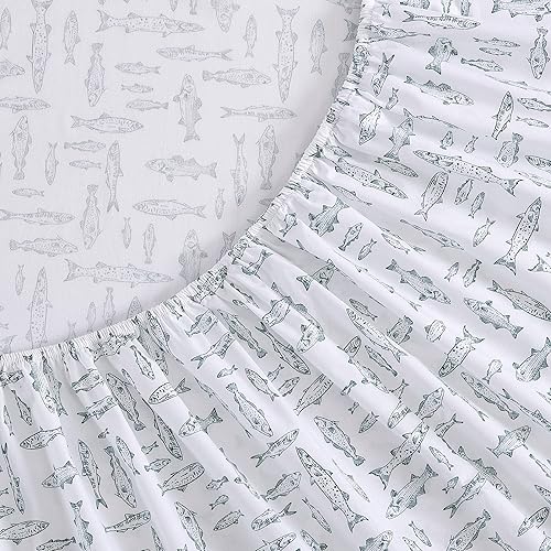 Miniatura 6 de Eddie Bauer - Juego de sábanas de percal de algodón, elegantes y frescas, decoración del hogar, artículos esenciales para el dormitorio (verde,