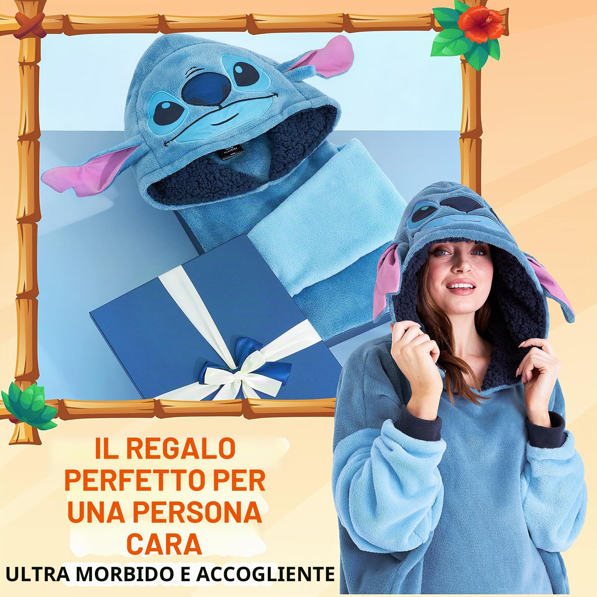 Disney Felpe con Cappuccio da Donna Felpa Coperta Oversize in Pile Felpa Invernale Donna Ragazza Stitch Jack Skellington