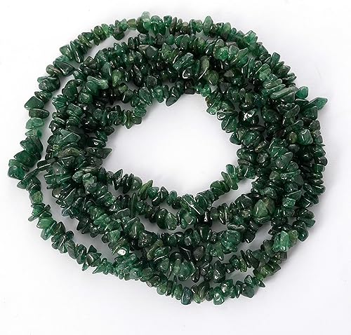 1 línea de hebra 34" 0.118-0.157 in color verde oscuro natural indio aventurina jade sin cortar chips pepita chips/cuentas de forma libre piedras