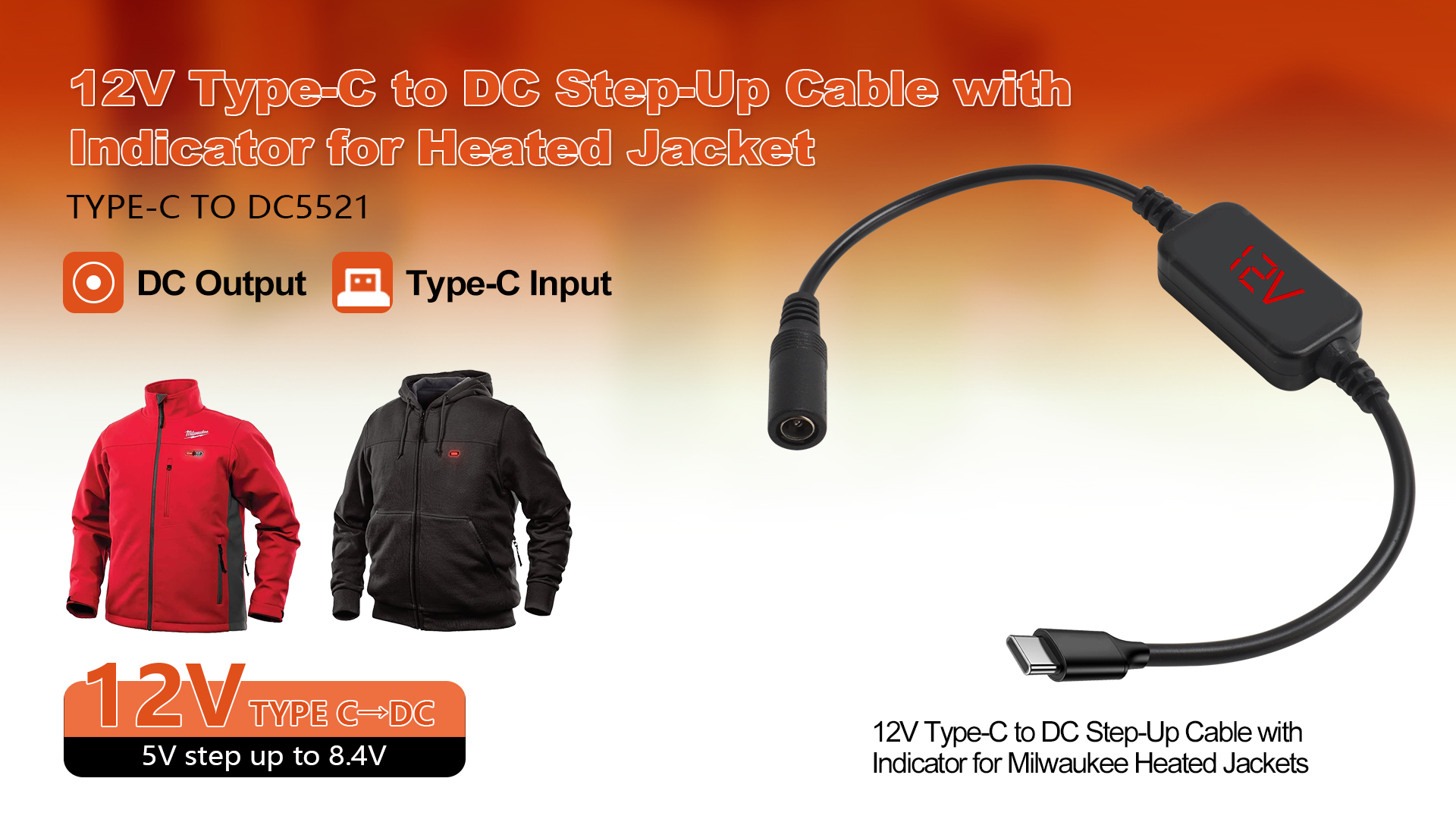 Amazon.com: Smarkey 12V Heated Jacket Battery StepUp Adapter