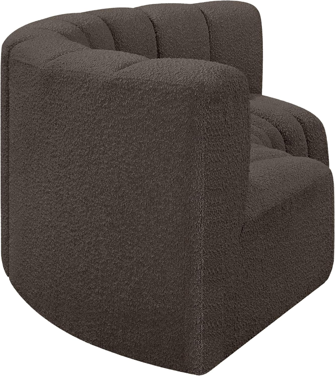 BOWERY HILL Contemporary Modular Sectional, 80" W x 37" D x 30" H, Brown Boucle Fabric Upholstery, Deep Channel Tufting, Versatile Design, Living Room or Den Seating