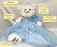 Vista 4 de KINNEX COLLECTIONS SINCE 1997 20" Quince Anos Quinceanera Last Doll Osito de peluche con vestido (pieza central) B16631-30M