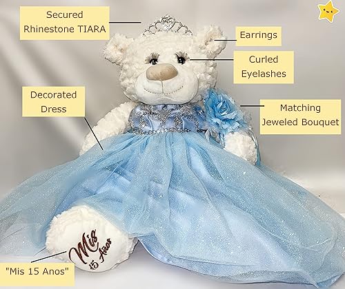 Miniatura 4 de KINNEX COLLECTIONS SINCE 1997 B16632-30 - Oso de peluche de quinceañera de 20 pulgadas con vestido pieza de centro