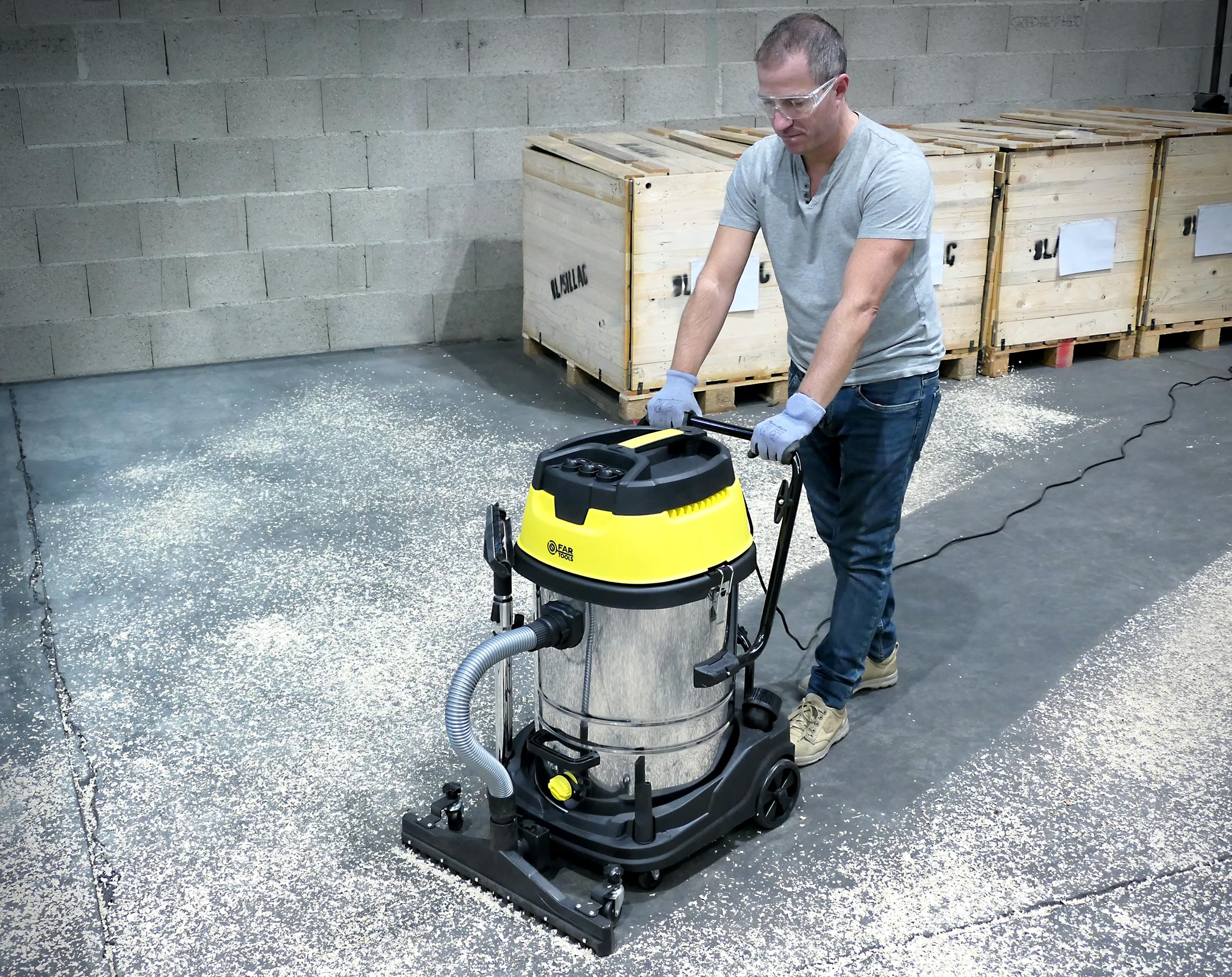 Fartools PRO-NET70B Aspirateur liquides et poussières 3000 W 20 Kpa Noir/Gris/Jaune