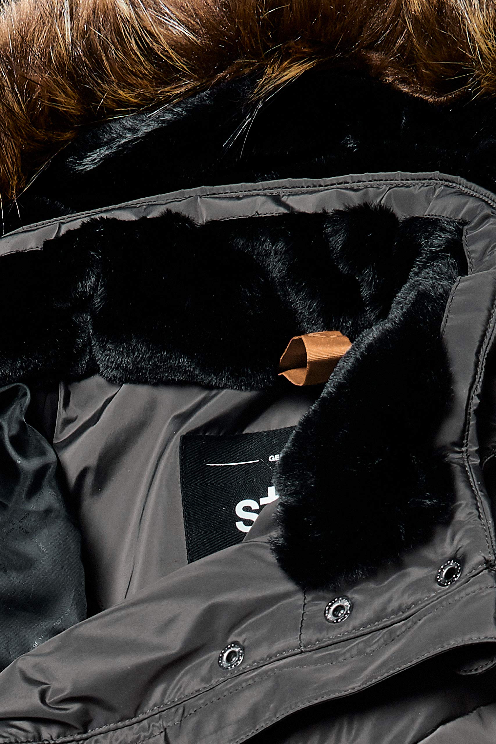 STOY Wmn Quilted Prk D Parka con aspecto de plumón con capucha desmontable Mujer