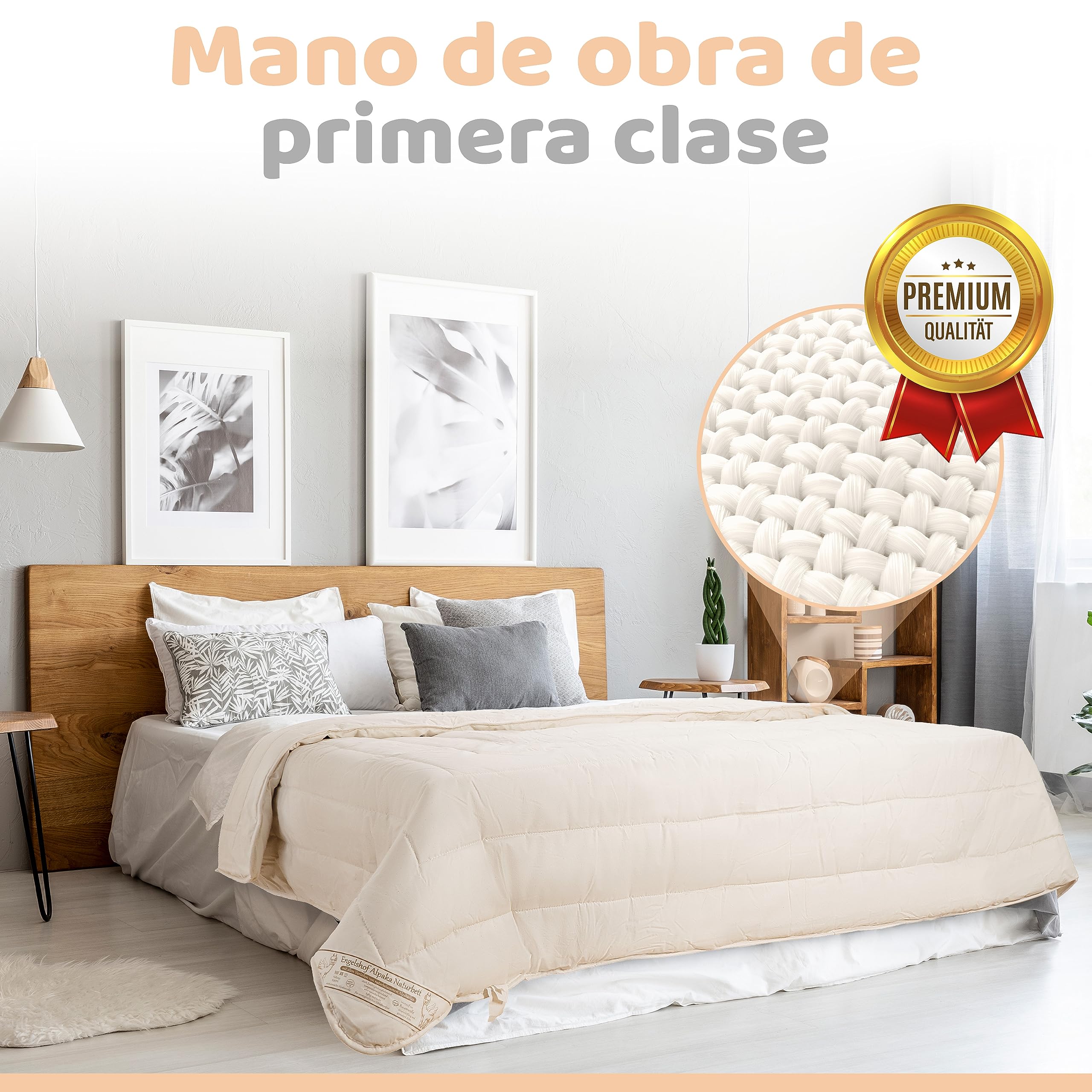 Edredón De Alpaca Engelshof 220x240 Cm - Relleno 100% Lana De Alpaca Fina (1400 G), Funda De Algodón