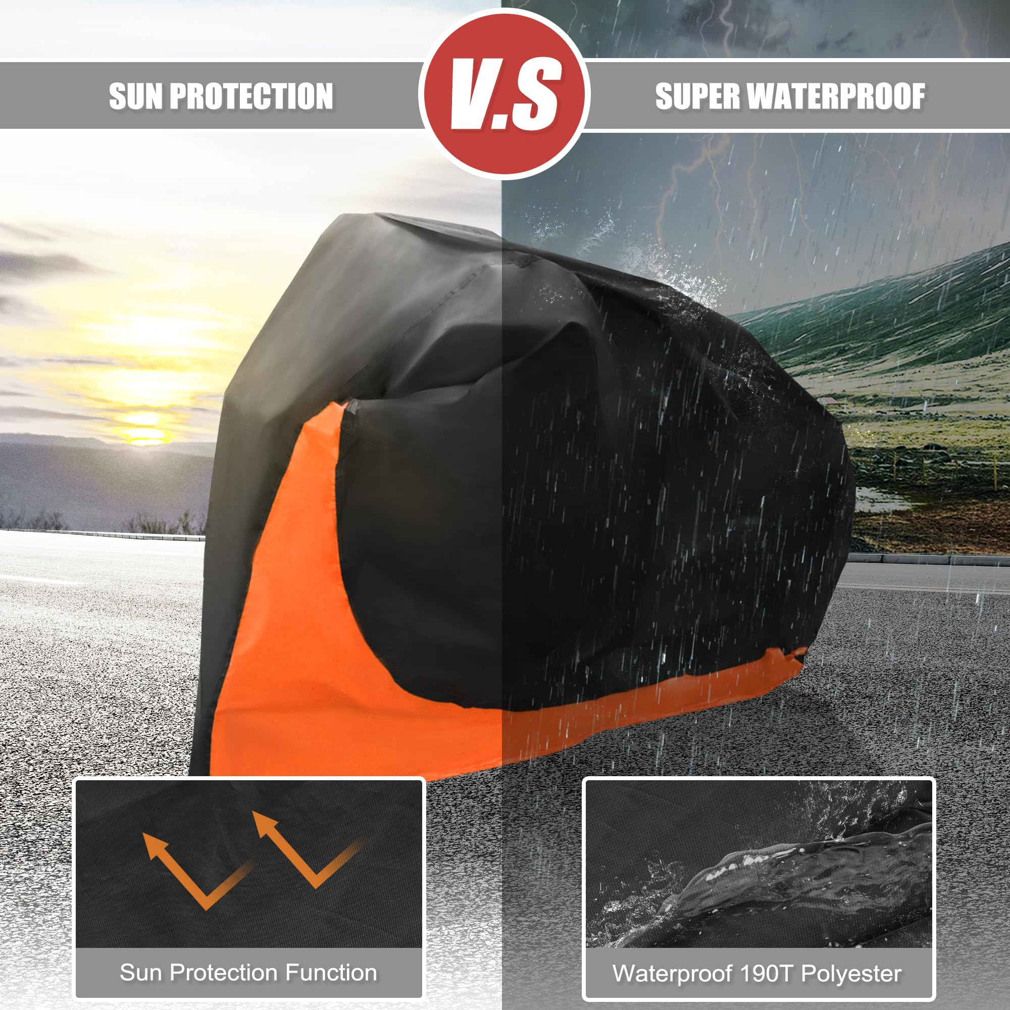 uxcell Funda impermeable para bicicleta en L, cubierta para bicicleta eléctrica, cubierta para polvo y lluvia para bicicletas de montaña, bicicleta de carretera, cruceros de playa y ciclomotores,