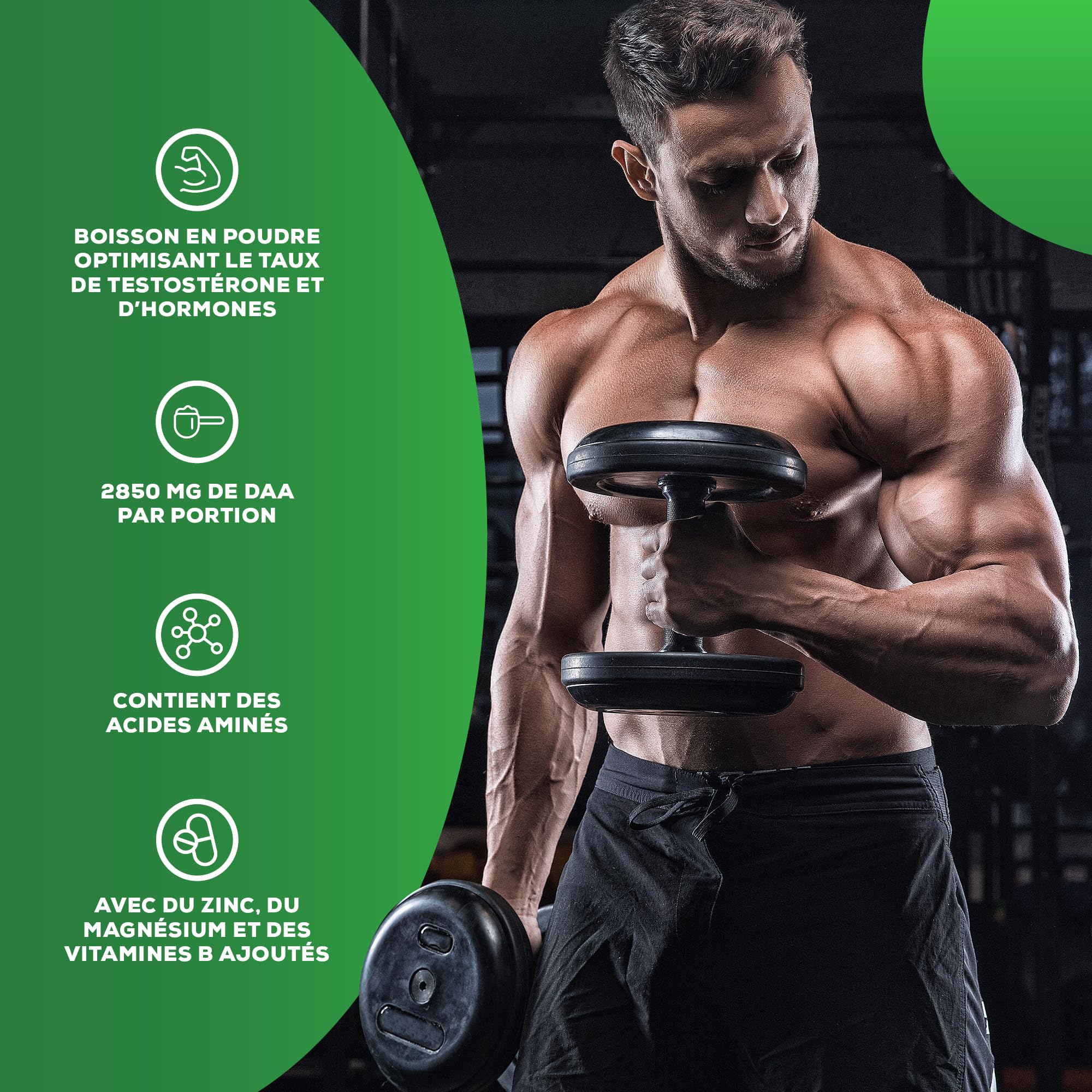 BioTechUSA TST + GH | Testosterone & Hormone Boosting Drink Powder | 2,850mg DAA | Acides aminés, vitamines, minéraux | Sans sucre, sans lactose et sans gluten | 300g | Orange