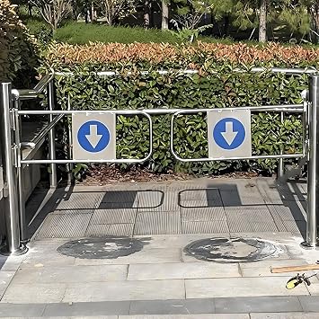 Entrance Swing Gate, Supermarket Entrance Security Door, Spring-Loaded Safety Swing Gat,90 Degrees Inlet/Exporter Access Manual Swing Gate Door, for Store/Library,170x100m