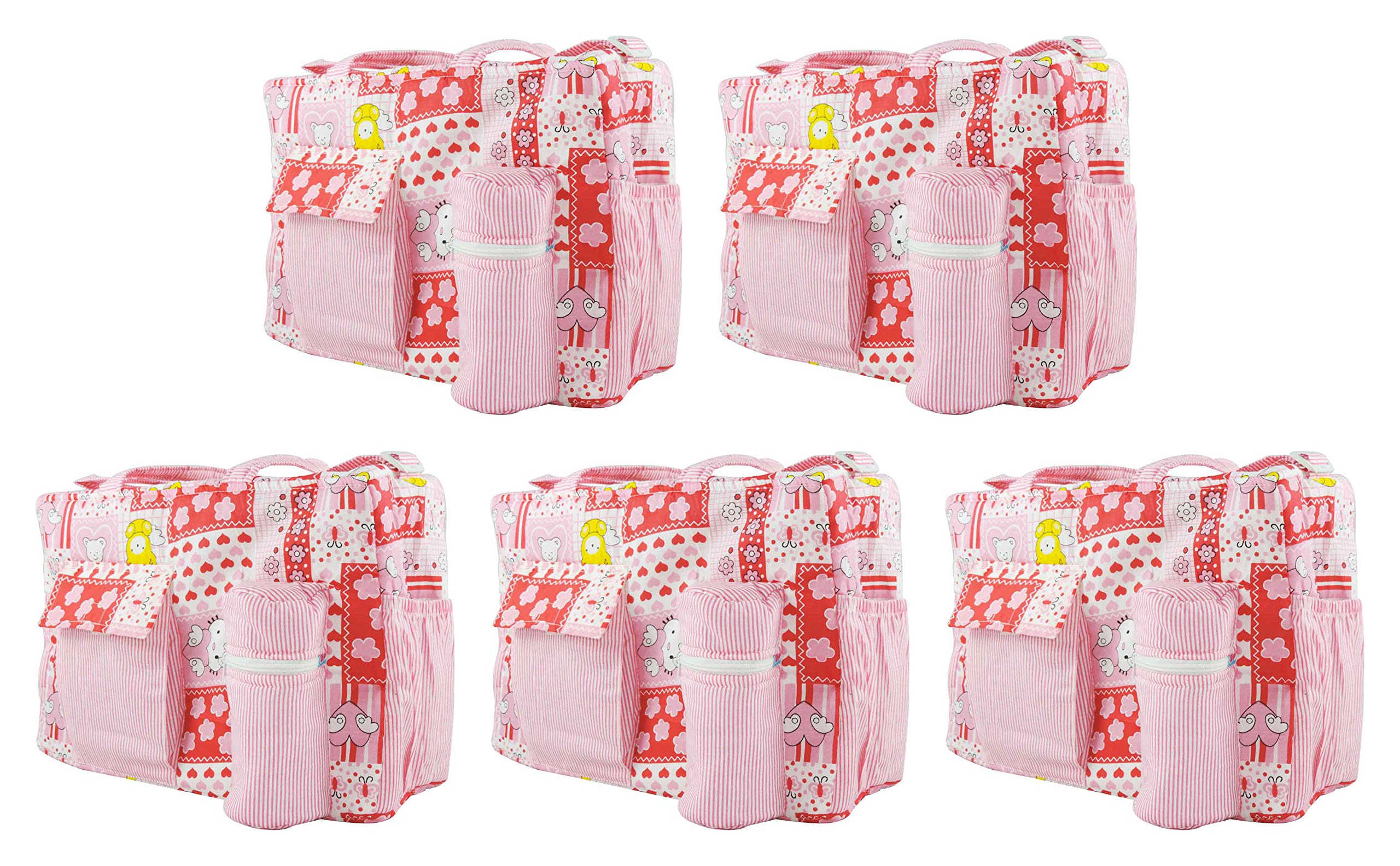 Ole Baby Big Multi-Utility Abstract Fabric Diaper Bag (Blue, OB-NBDB-B479) Pack of 5-picture-37