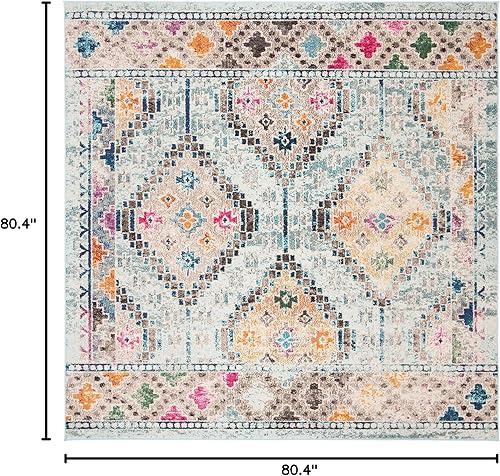 Vista 278 de Safavieh Madison Collection MAD418F - Alfombra de área con diamantes, Polipropileno, Azul Oscuro/Amarillo