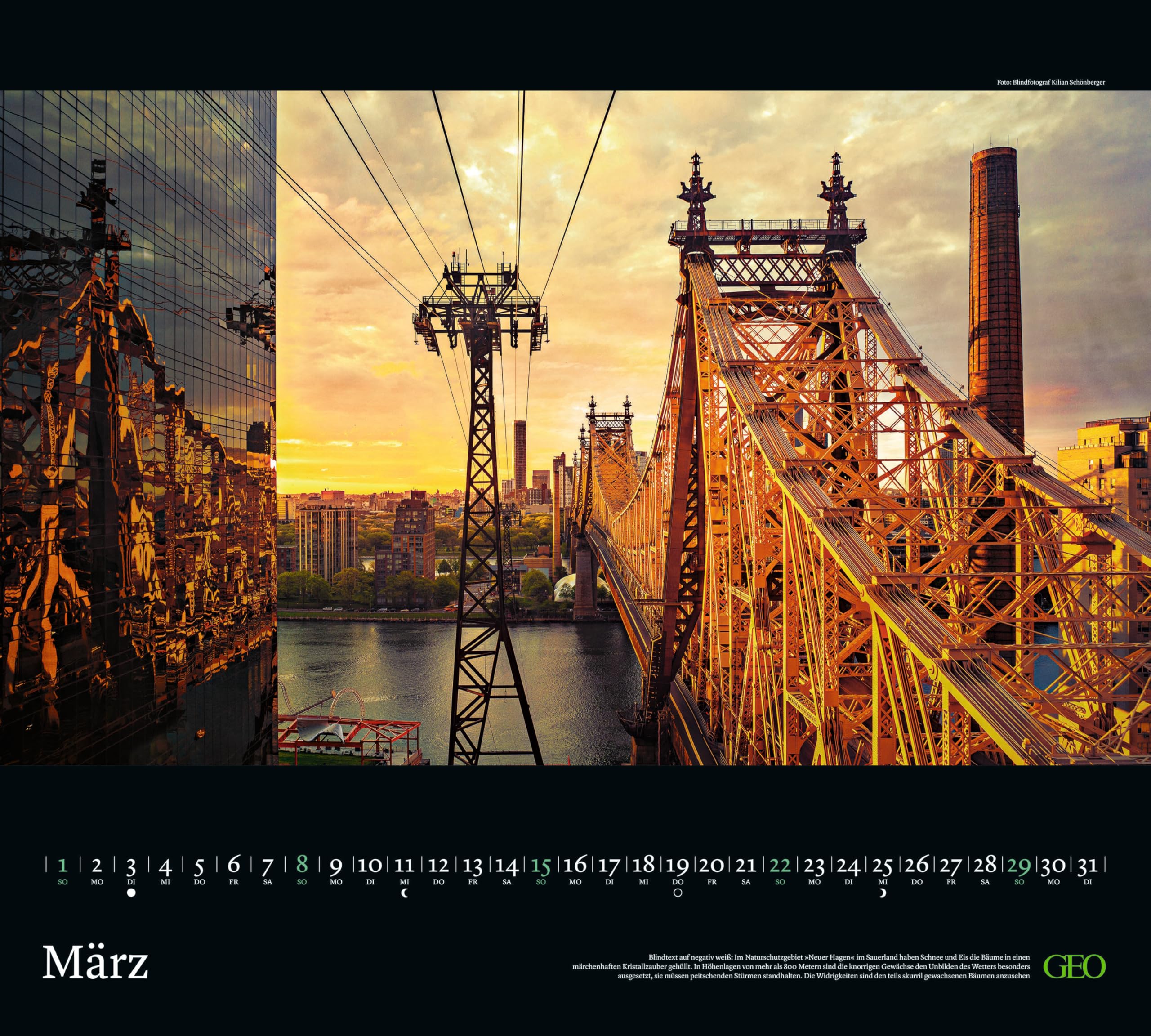 GEO - New York 2026 – Wandkalender 50x45 cm, Poster-Kalender mit Stadtfotografie, 12 Monatsblätter & Spiralbindung für New-York- und Architektur-Fans