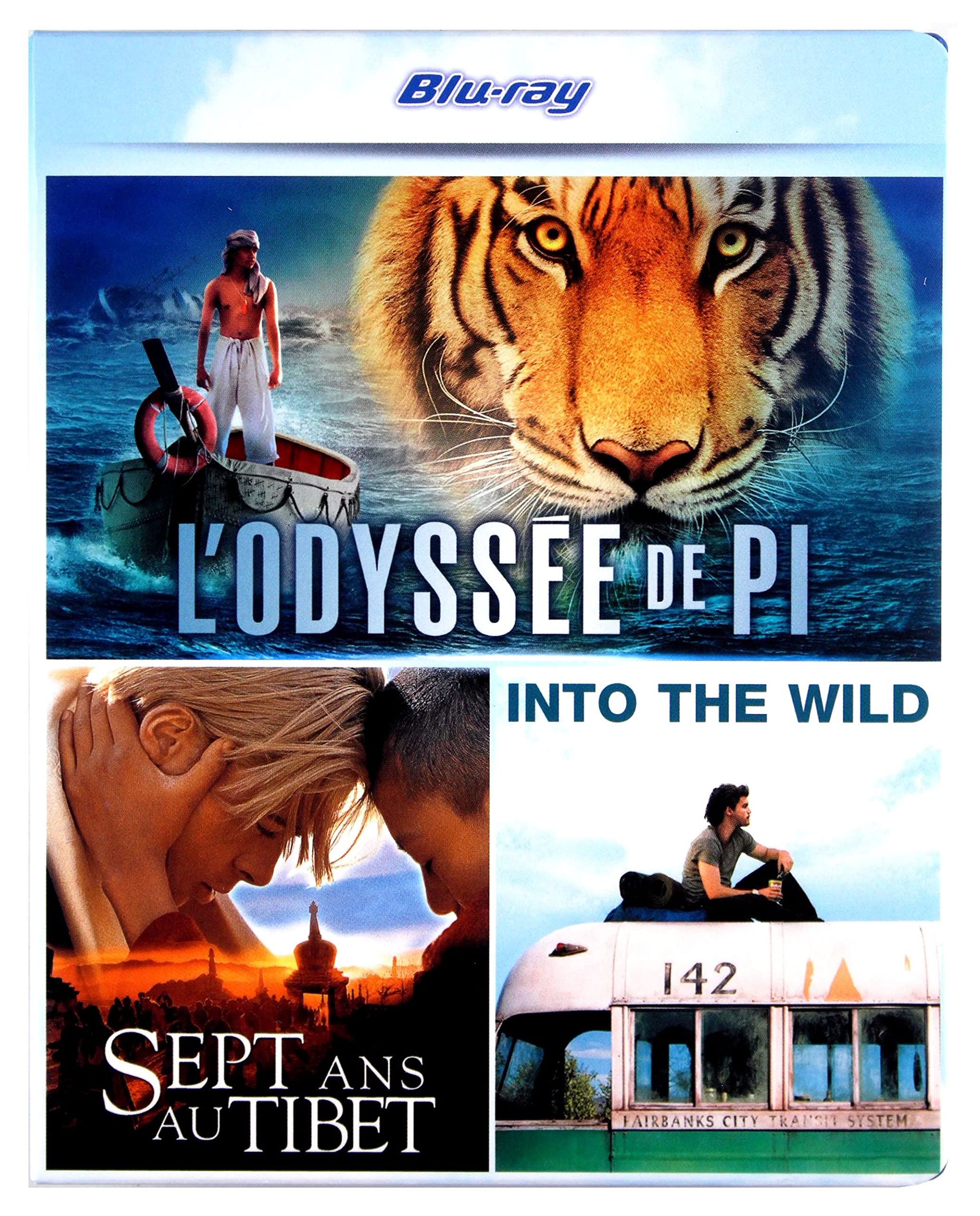 Grands espaces : L'odyssée de Pi + Sept ans au Tibet + Into the Wild [Francia] [Blu-ray]