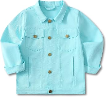 Girls Denim Jacket Classic Jean Coat for Kids & Teens, Casual Outerwear for Spring Fall Lightweight Sizes 5-14 Years