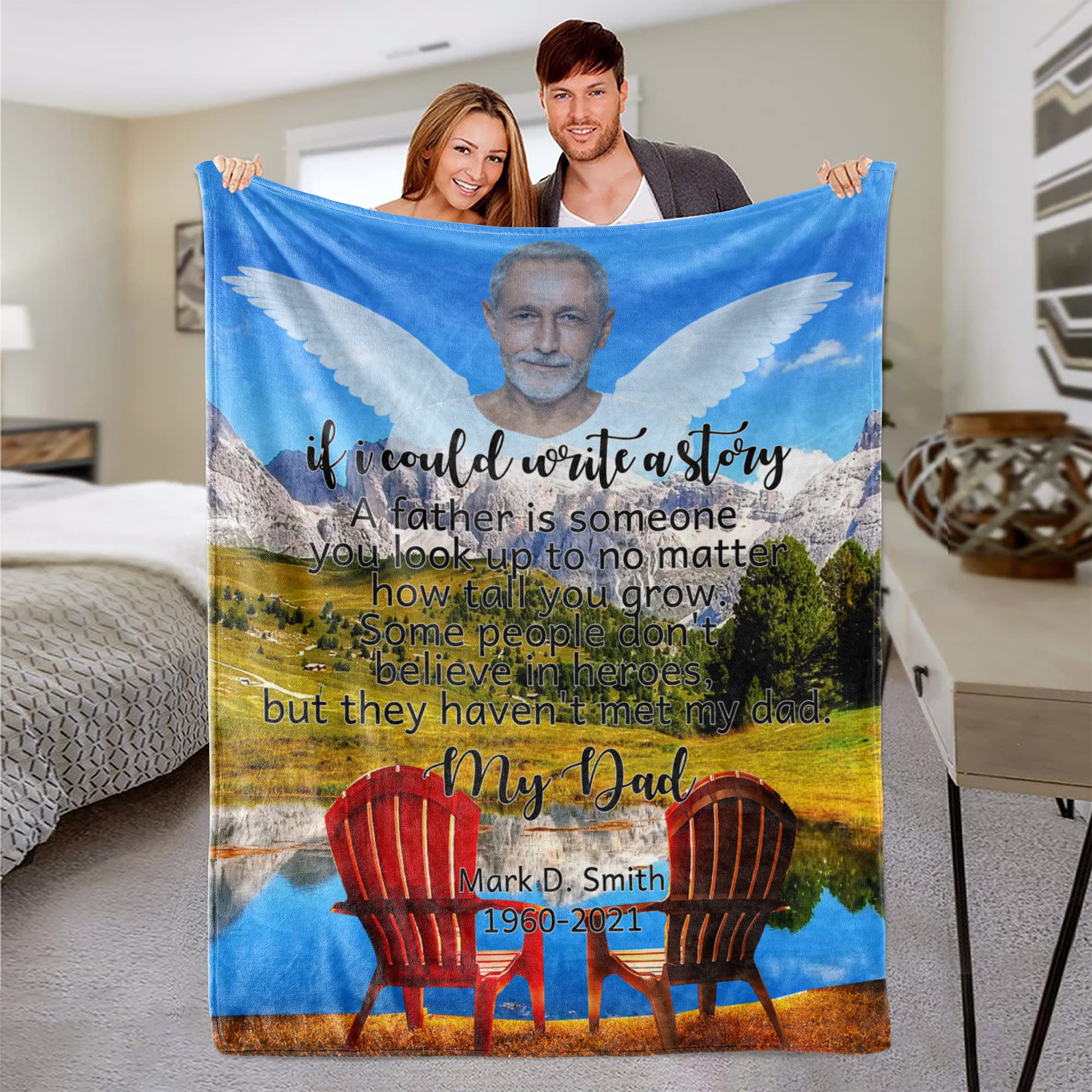 Gedenkdecke Für Den Vater – 152 X 203 Cm, Weich & Warm, Als Beileidsgeschenk Oder Für Den Alltag