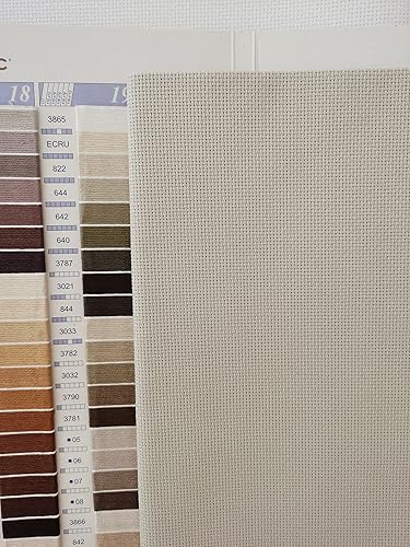 Vista 29 de KCS 59" x una yarda 18 Ct Counted algodón Aida tela de punto de cruz (blanco antiguo)