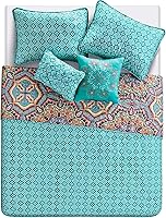 Vista 5 de VCNY Home Yara Medallion - Juego de edredón reversible de 5 piezas, tamaño King, aguamarina Multicolor