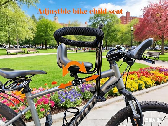 Front Mount Kids Bike Seat for Adult Bike - Baby & Toddler Bicycle Seat with Adjustable Footrests, for Children 1-5 Years, Easy-Install Child Carrier for Commuting & Family Rides