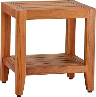 Bare Decor Stillwater Spa 19" Bench with Shelf in Solid Teak, BARE-ET4502